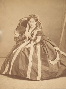 [带扇子的伯爵夫人]，1860年代。 作者 乔瓦尼·莫罗蒂