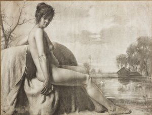 女性裸体（纸本炭笔）