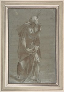 举手投足间的男性站立图，1565-71。 作者 乔凡尼·保罗·洛马佐（Giovanni Paolo Lomazzo）