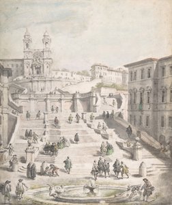 Trinità dei Monti的西班牙阶梯，约1756-58年。
