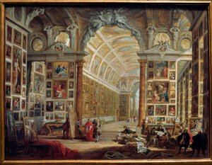 Silvio Valenti Gonzaga (或 Gonzague) (1690-1756) 的画廊，Clement XII 的红衣主教 Giovanni Paolo Pannini (Panini) (1691-1765) 18 世纪的画作。 0,48x0,64 m 马赛，美术博物馆 作者 乔瓦尼·保罗·帕尼尼