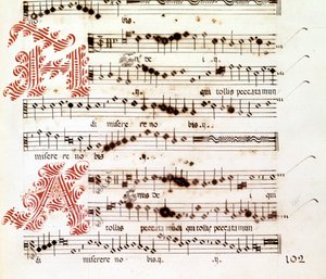 意大利作曲家乔瓦尼·皮耶路易吉·达·帕莱斯特里纳（Giovanni Pierluigi da Palestrina，1525 - 1594 年）的“曼图亚法师”中的阿格努斯·戴伊 (Agnus Dei)。 作者 乔瓦尼·皮耶鲁吉（Giovanni Pierluigi da）（后）帕莱斯特里纳（Palestrina）
