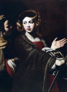 朱迪思与乔瓦尼 (1603-c. 1656) 的 Holofernes par Ricca 的头像。 布面油画，尺寸：103x76，约 1637-1640 年，萨勒诺教区博物馆 作者 乔凡尼·里卡（Giovanni Ricca）