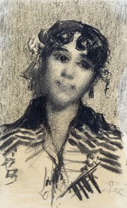 女人的头 作者 乔凡尼·塞甘蒂尼（Giovanni Segantini）