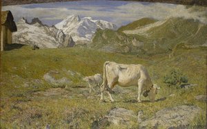 春季牧场春季牧场，1896年。 作者 乔凡尼·塞甘蒂尼（Giovanni Segantini）