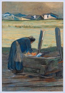 喷泉边的洗衣机 作者 乔凡尼·塞甘蒂尼（Giovanni Segantini）