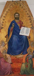乔瓦尼-达-米兰（Giovanni da Milano，活跃于 1346 年至 1369 年）的作品《被天使供奉的基督》，瓷板上的蛋彩画和金饰