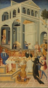 施洗者圣约翰的头颅被带到希律王面前 作者 Giovanni di Paolo