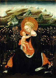 谦卑的麦当娜，c.1450-60（面板上的蛋彩画） 作者 乔瓦尼·迪保罗·格拉齐亚