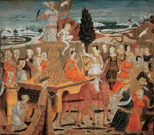 Le triomphe de la chastete - 贞洁的胜利 - (Lo Scheggia) Giovanni di Ser Giovanni (1406-1486)。 面板上的蛋彩
