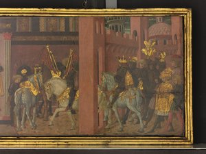 特拉扬和寡妇的故事》，木盒画板细节，约 1450 年（蛋彩画板） 作者 乔凡尼·迪·塞尔瓦·乔吉亚