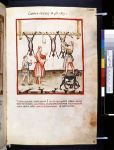 Ububchasym de Baldach 的 Theatrum sanitatis："Carnes Caprarum et Pulpe Edorum"，14 世纪第一个十年（微缩图）