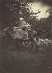 女农夫骑驴，1870年。