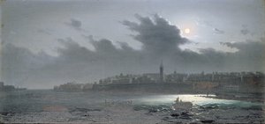 马耳他看法在港口在晚上，1876年 作者 吉罗拉莫·詹尼