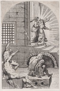 圣彼得被天使从监狱中释放，1650-70。 作者 吉罗拉莫·佩德里尼亚尼