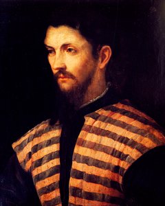一个人的肖像，由被称为il Romanino的Girolamo Romano（1485-1560）创作，布面油画。