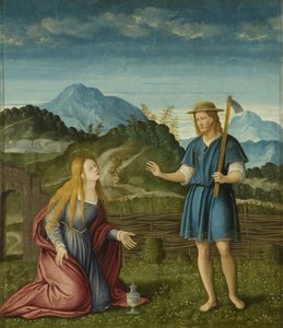 1525年，基督出现在玛格达琳的《 Noli Me Tangere》（面板上的油）