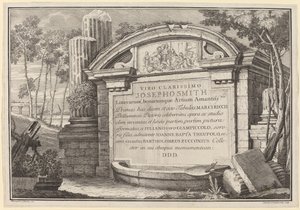风景中的古典遗迹: 插图 作者 Giuliano Giampiccoli 和 Giovanni Battista Tiepolo