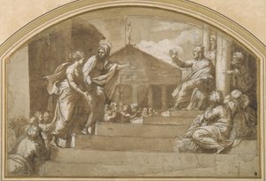 马大将抹大拉的马利亚归向基督（纸本笔墨） 作者 Giulio (attr. To) Romano