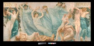 双联画：Risveglio 朱利奥-阿里斯蒂德-萨托里奥（1860-1932 年）的绘画 1906 年 尺寸 180.5 x 398.5 厘米 私人收藏（双联画，朱利奥-阿里斯蒂德-萨托里奥的绘画 私人收藏） 作者 朱利奥·阿里斯蒂德·萨托里奥
