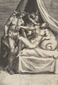 阿波罗和达芙妮，出自《众神的爱》，约1531-76年。 作者 朱利奥·博纳松