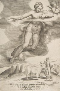 朱诺观看木星和木卫二，出自《众神的爱》，1531-60。 作者 朱利奥·博纳松