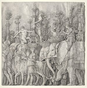 凯撒的胜利：大象，c。 1485-1490。 作者 朱利奥·坎帕尼奥拉（Giulio Campagnola）