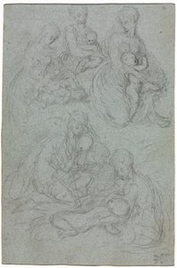 圣母与圣婴素描 作者 朱利奥·坎皮（Giulio Campi）