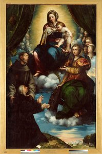 The Madonna and Child, Saint Catherine of Alesandria, Saint Francis and Pietro Martire Stampa