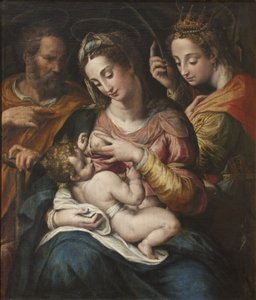 La Sainte Famille et Sainte Catherine - 圣家族与圣凯瑟琳，由Procaccini, Giulio Cesare（1574-1625）创作。布面油画。尺寸：77x67厘米。斯德哥尔摩国家博物馆 作者 朱利奥·塞萨雷·普罗卡西尼