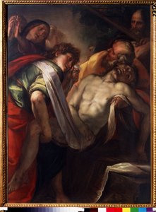 朱利奥-切萨雷-普罗卡奇尼（Giulio Cesare Procaccini，1574-1625 年，约 1620 年）的 "基督入土 "绘画 莫斯科普希金博物馆 作者 朱利奥·塞萨雷·普罗卡西尼