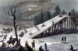 Montagne russe：俄罗斯的雪橇和冰道 - 费拉里奥编著的《古今服饰》中。米兰