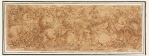 素描，战斗场景，1524-1946 年 作者 朱利奥·罗马诺