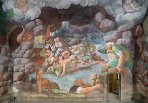 Sala dei Giganti，木星霹雳摧毁巨人的细节，1536年壁画细节78482 作者 朱利奥·罗马诺
