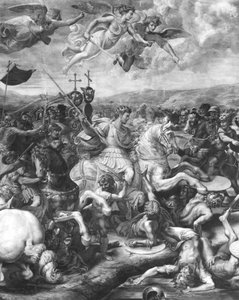 康斯坦丁战役，公元312年，来自Sala di Costantino，Raphael Rooms（详情）（另见252776） 作者 朱利奥·罗马诺