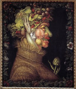 夏天。关于季节的寓言。Giuseppe Arcimboldo（1527-1593）的画作。卢浮宫博物馆 作者 朱塞佩·阿辛博多