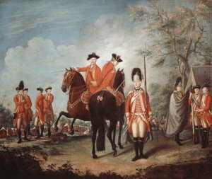 Mahatchi Awiri a Regiment, 25th Regiment of Foot, Menorca, c. 1769 (mafuta pa chinsalu) 作者 朱塞佩·基耶萨（Giuseppe Chiesa）