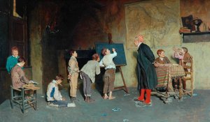 意大利乡村学校，1888年 作者 朱塞佩·科斯坦蒂尼（Giuseppe Costantini）