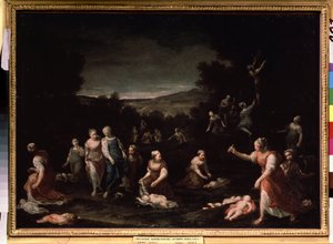 "仙女解除丘比特的武装" 朱塞佩-玛丽亚-克雷斯皮（1665-1747 年）的绘画，约 1698 年 莫斯科普希金博物馆 作者 朱塞佩·玛丽亚·克雷斯皮
