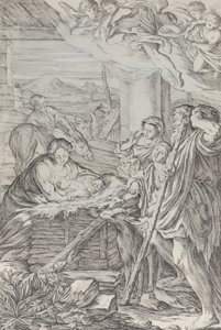 牧羊人的崇拜，1654-1718。 作者 朱塞佩·玛丽亚·米特利