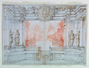 绘画，舞台设计塞莱芭蕾舞剧，1674 年 作者 朱塞佩·玛丽亚·米特利