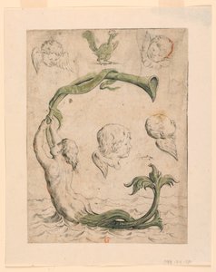 Alfabeto in Sogno"[梦幻字母表]四幅版画的样张：字母 G 作者 朱塞佩·玛丽亚·米特利