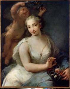 春天春天（Primavera）。朱塞佩-诺加利（Giuseppe Nogari，1699-1763 年）1757 年前的画作。威尼斯艺术。布面油画。圣彼得堡冬宫博物馆。