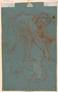 素描，《两个男人的研究》，18 世纪晚期 作者 朱塞佩·帕塞里（Giuseppe Passeri）