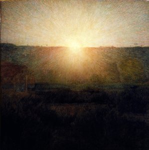 Giuseppe Pellizza da Volpedo (1868-1907) 1904 Dim.155x155 cm 罗马现代艺术画廊的《旭日》画作