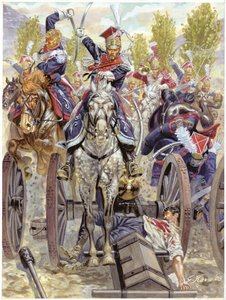 第一帝国，西班牙战争："1808 年索莫西拉战役中波兰骑兵的冲锋" 第一帝国：11 月 30 日索莫西拉战役中波兰人的冲锋 作者 朱塞佩·拉瓦（Giuseppe Rava）