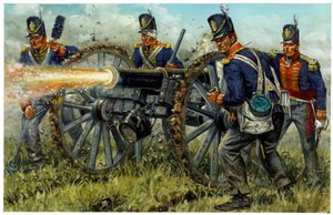 第一帝国：1815 年 6 月 18 日滑铁卢战役中的皇家步兵炮兵 - 插图：Giuseppe Rava 作者 朱塞佩·拉瓦（Giuseppe Rava）
