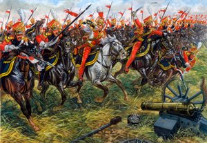 第一帝国：1815 年 6 月 18 日滑铁卢战役中的拿破仑一世御林军第 2 轻骑兵长矛团 - 第一帝国：1815 年 6 月 18 日滑铁卢战役中的拿破仑一世御林军第 2 轻骑兵长矛团 - 图例 作者 朱塞佩·拉瓦（Giuseppe Rava）