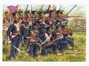 第一帝国，德意志战役：第一帝国，德意志战役：1813 年 10 月莱比锡战役（民族之战）中的波兰步兵 - 插图：Giuseppe Rava 作者 朱塞佩·拉瓦（Giuseppe Rava）