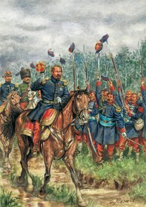 拿破仑三世（1808-1873 年）一匹受军队欢迎的战马（图画） 作者 朱塞佩·拉瓦（Giuseppe Rava）